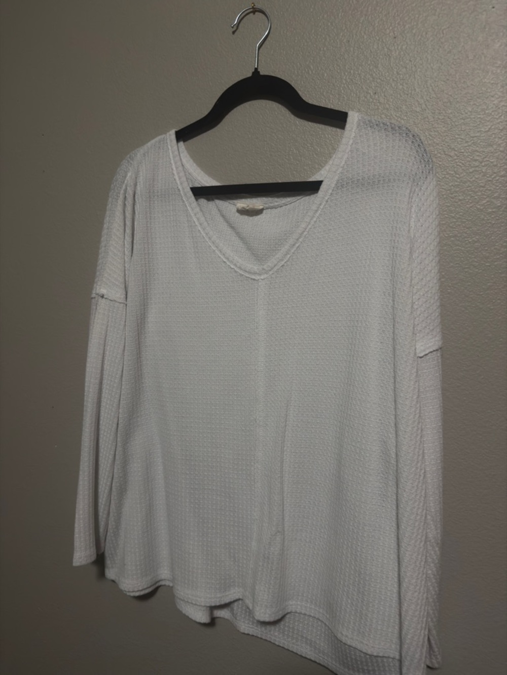 Thin waffle knit long sleeve